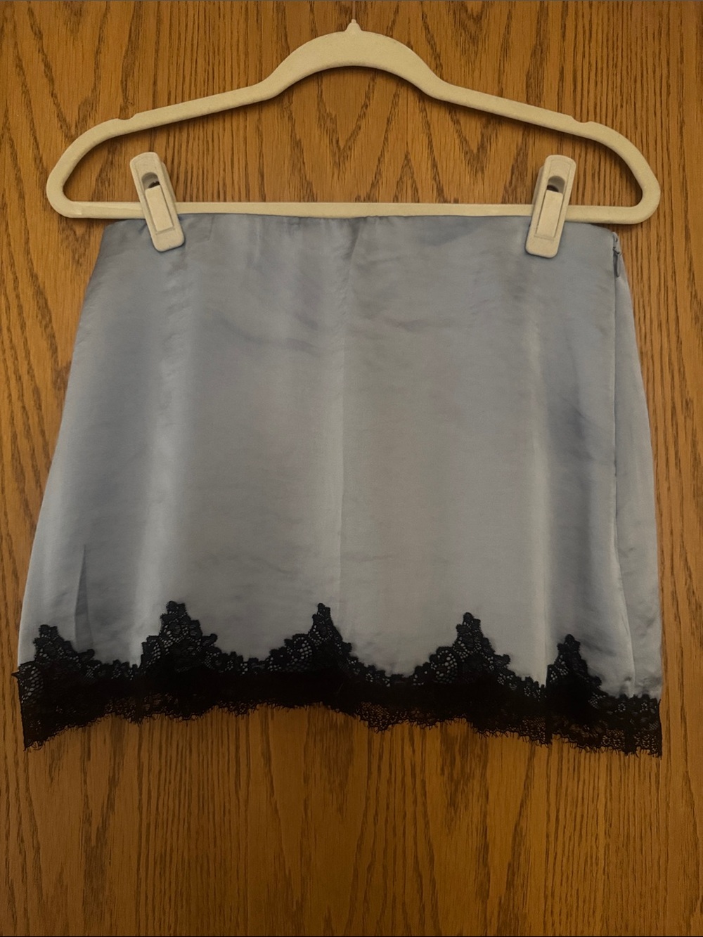 blue and black lace skirt